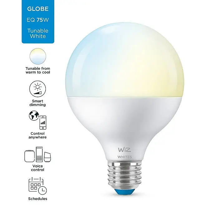 WiZ Bombilla LED Regulable Globo - E27, 11 W, 1.055 lm