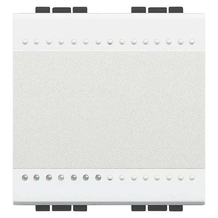 Bticino Living Light Cruzamiento basculante 2M - Blanco, Montaje en la pared, Plástico, 16 A - Vista frontal