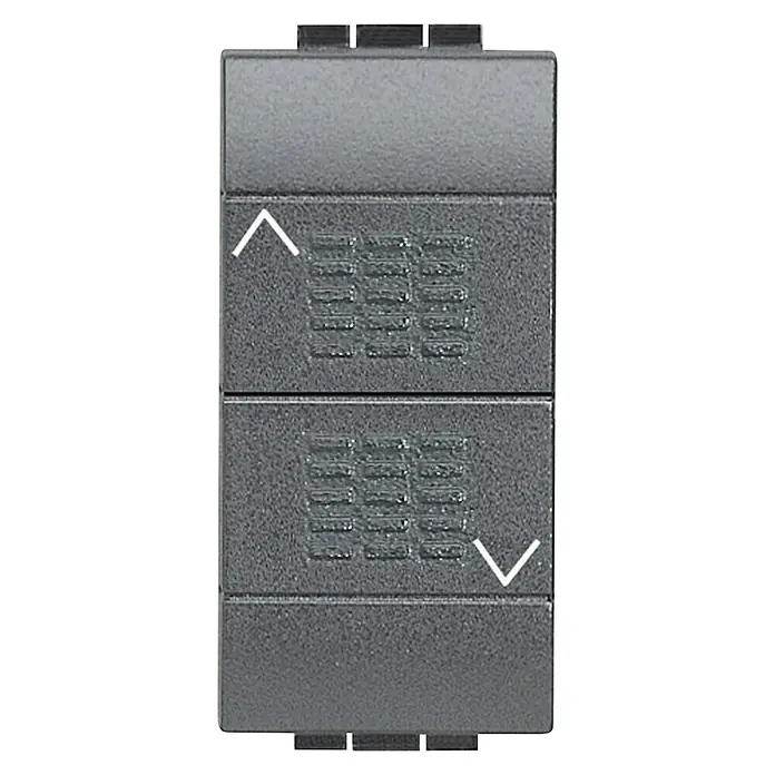 Bticino Living Light Pulsador Doble 1M - Antracita, 1 canal, Plástico, Montaje en la pared - Vista frontal