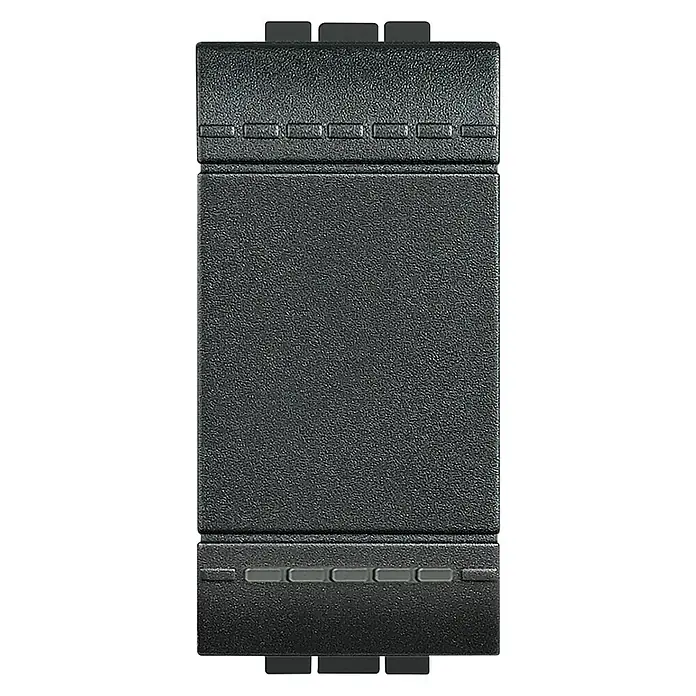 Bticino Living Light Conmutador Basculante 1M - Antracita, Montaje en la pared - Vista frontal