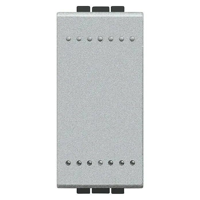Bticino Living Light Conmutador Basculante 1M - Plateado, Montaje en la pared - Vista frontal
