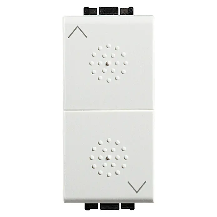 Bticino Living Light Pulsador Doble 1M - Blanco, 1 canal, Plástico, Montaje en la pared - Vista frontal