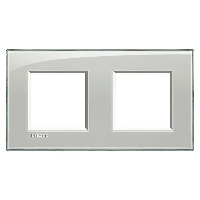 Bticino Living Light Marco - Gris, x 2, Plástico, Montaje en la pared - Vista frontal