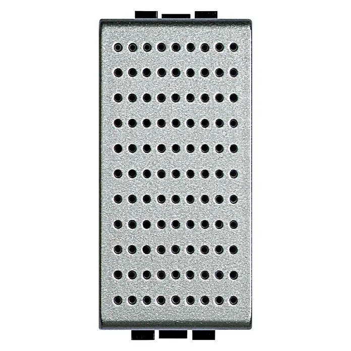 Bticino Living Light Pulsador de timbre - Plástico, Plateado - Vista frontal