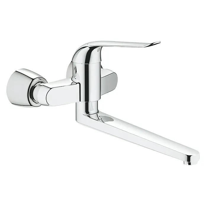 Grohe Euroeco Special Wand-Waschtischarmatur - Chrom, Ausladung Armatur: 341 mm - Diagonale Ansicht