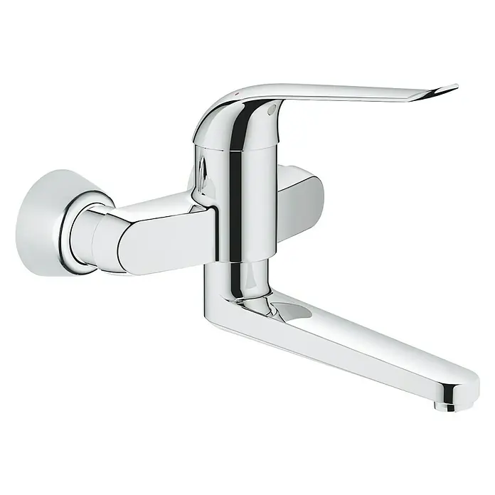 Grohe Euroeco Special Wand-Waschtischarmatur - Chrom, Ausladung Armatur: 257 mm - Diagonale Ansicht
