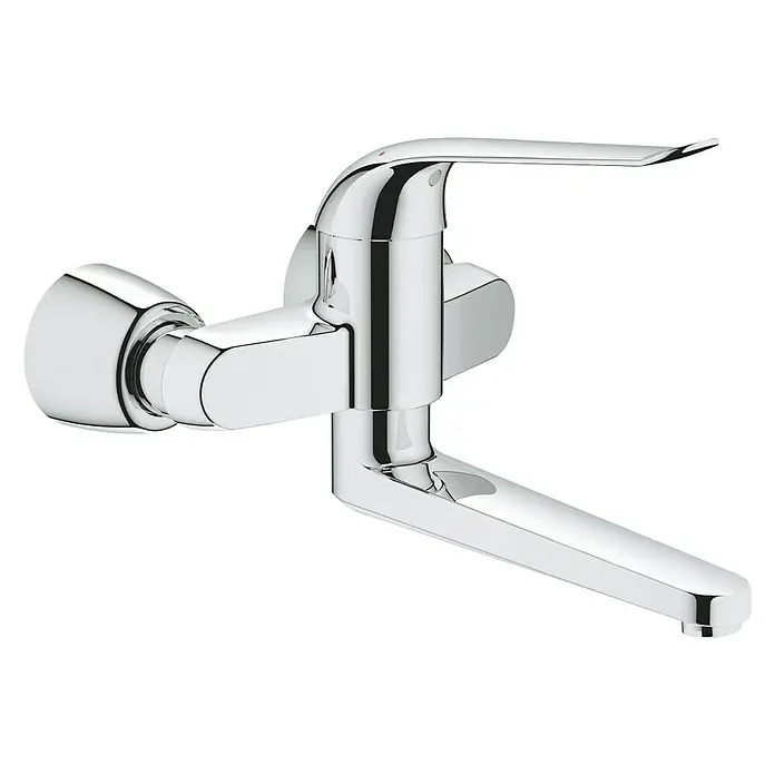Grohe Euroeco Special Wand-Waschtischarmatur - Chrom, Ausladung Armatur: 274 mm - Diagonale Ansicht