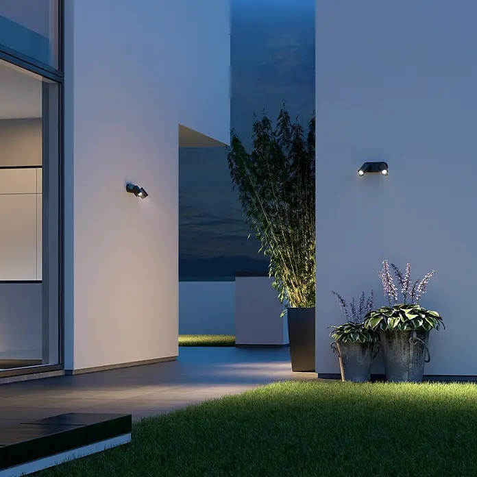 Steinel LED sensor buitenlamp - 14,95 W, l x b x h: 9,8 x 24,7 x 17,5 cm, Antraciet, Warm wit - Sfeeropname