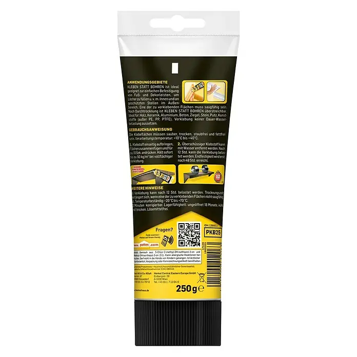 Pattex Montagekleber Kleben statt Bohren - 250 g - Rückansicht
