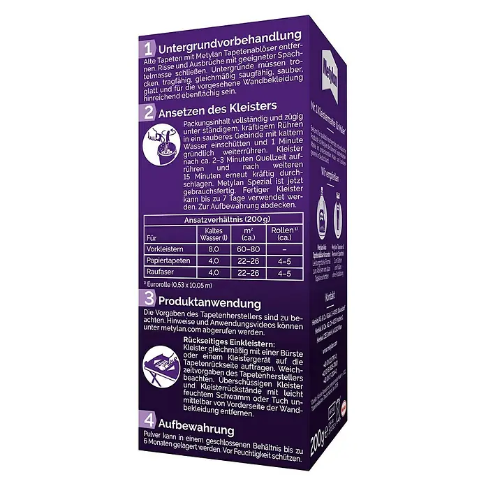 Metylan Tapetenkleister Spezial - 200 g - Rückansicht