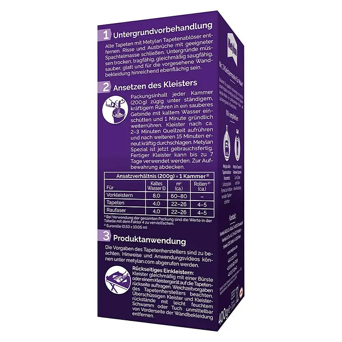 Metylan Tapetenkleister Spezial - 400 g - Rückansicht