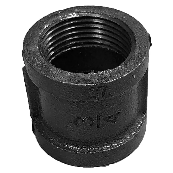 Walteco Rusticline Doppelmuffe Tube - Stahl, Schwarz - Vorderansicht