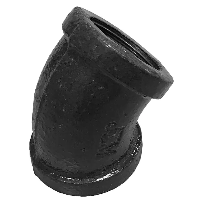 Walteco Rusticline Schraubwinkel Tube - Stahl, Schwarz, Winkel: 45 ° - Diagonale Ansicht