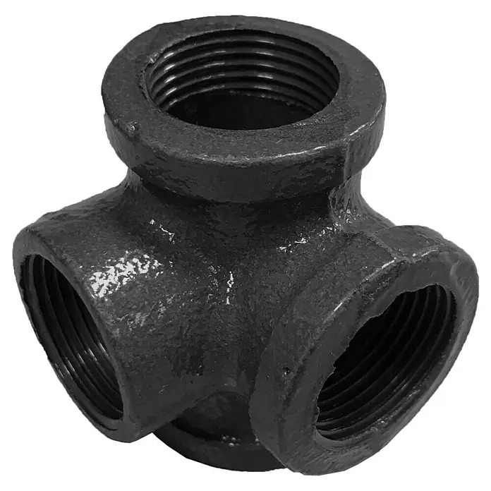 Walteco Rusticline T-Y-Stück Tube - Stahl, Schwarz - Diagonale Ansicht