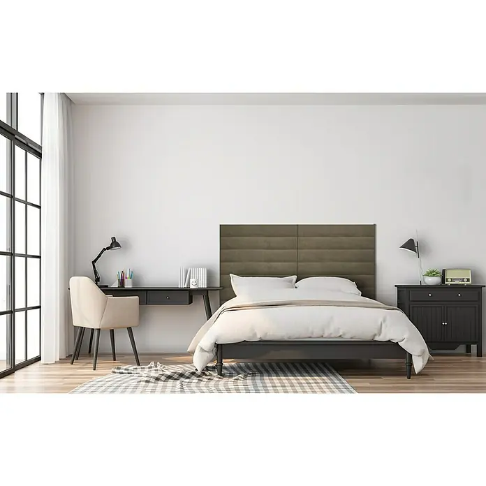 Fllow Deko-Wandpolster Velvet - Taupe, 90 x 15 cm - Stimmungsaufnahme