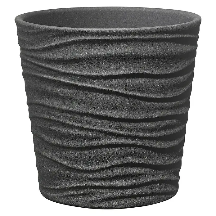 SK Übertopf rund Sonora - Außenmaß (Ø x H): 10 x 8 cm, Anthrazit, Keramik, Matt - Vorderansicht