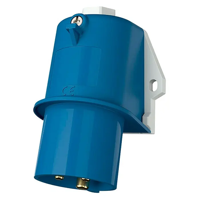 Mennekes CEE-Wandstecker 844 - 16 A, 230 V, 3-polig, IP44 - Diagonale Ansicht