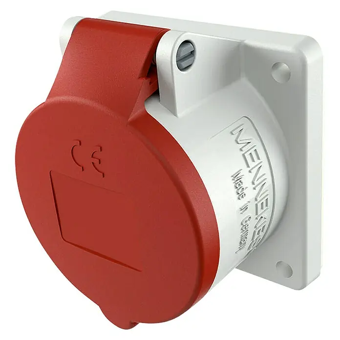Mennekes CEE-Steckdose - 16 A, 400 V, 5-polig, IP44 - Diagonale Ansicht