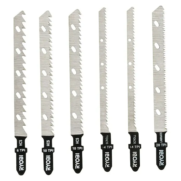 Ryobi ONE+ Zaagblad RAK6JSBW - 6 -delig - Top-down weergave