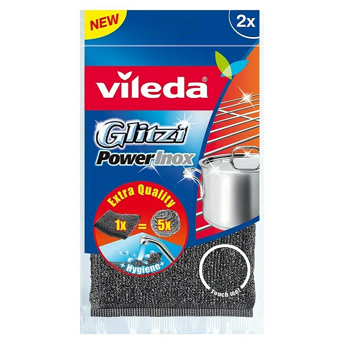 Vileda Jastučić za čišćenje GLITZI POWER INOX - 2 kom - Pogled sprijeda