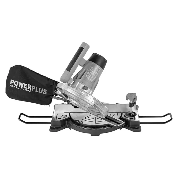 PowerPlus Sierra ingletadora POWX075700 - 1.500 W, Diámetro hoja de sierra: 210 mm, 5.000 r.p.m. - Vista angular