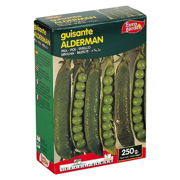 Euro Garden Semillas de vegetales Guisante Alderman - Cosecha: Marzo - Vista angular