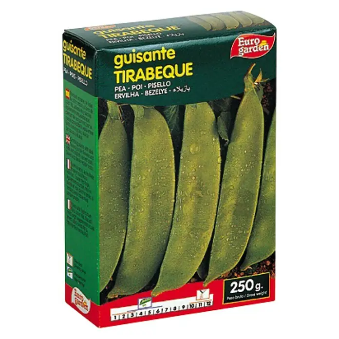 Euro Garden Semillas de vegetales Guisantes Tirabeque - Cosecha: Marzo - Vista angular