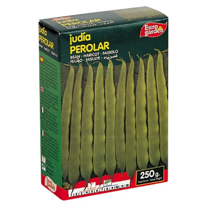 Euro Garden Semillas de vegetales Judía Perolar - Cosecha: Junio - Vista angular