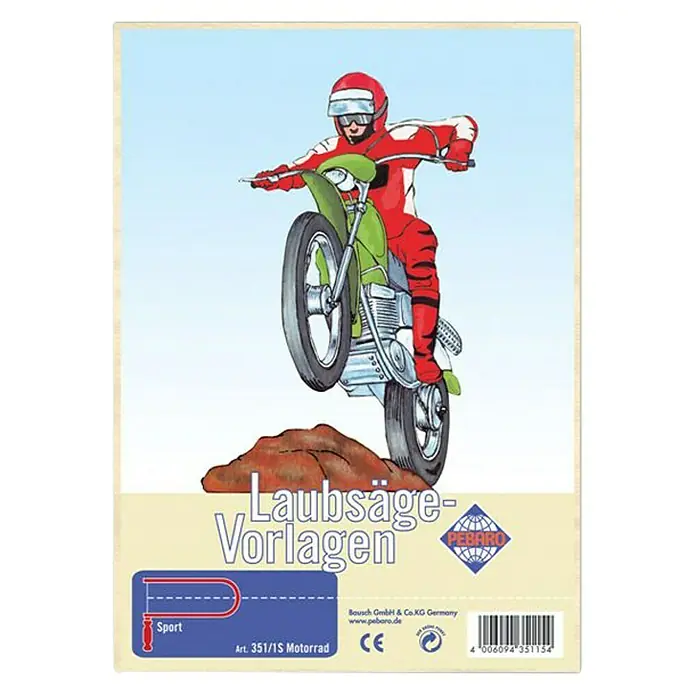 Pebaro Laubsäge-Vorlage - Motorrad, L x B: 297 x 210 mm, Holz - Draufsicht