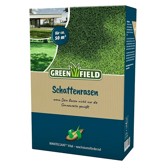 Greenfield Rasensamen Schattenrasen - 1 kg, 50 m² - Vorderansicht