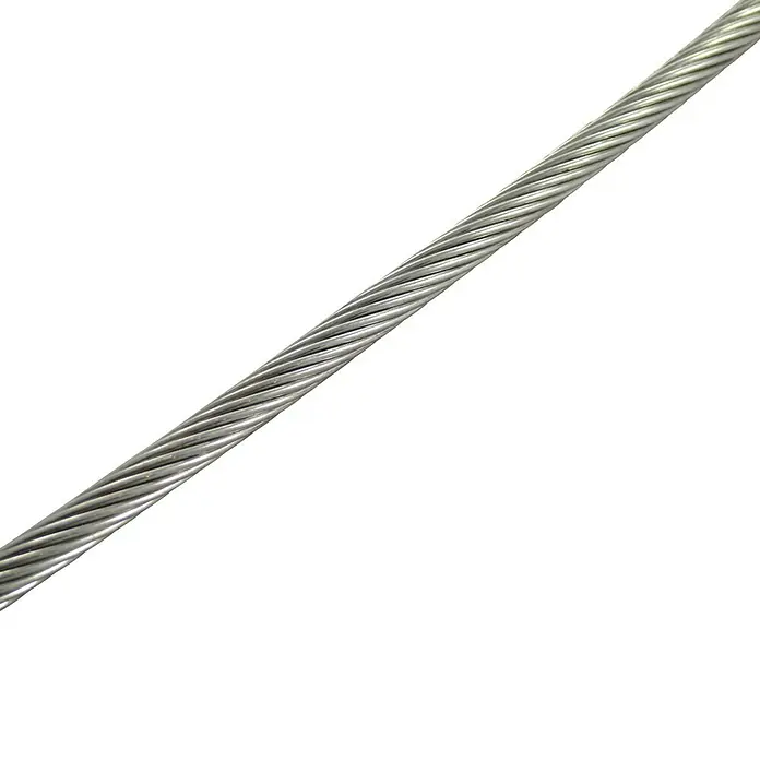 Marinetech Cable metálico a metros - 4 mm, Trenzado 1 x 19, Acero inoxidable - Vista angular