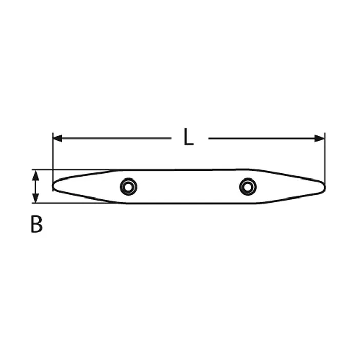 Marinetech Tope hueco - 200 mm, Acero inoxidable, A2 - Dibujo técnico