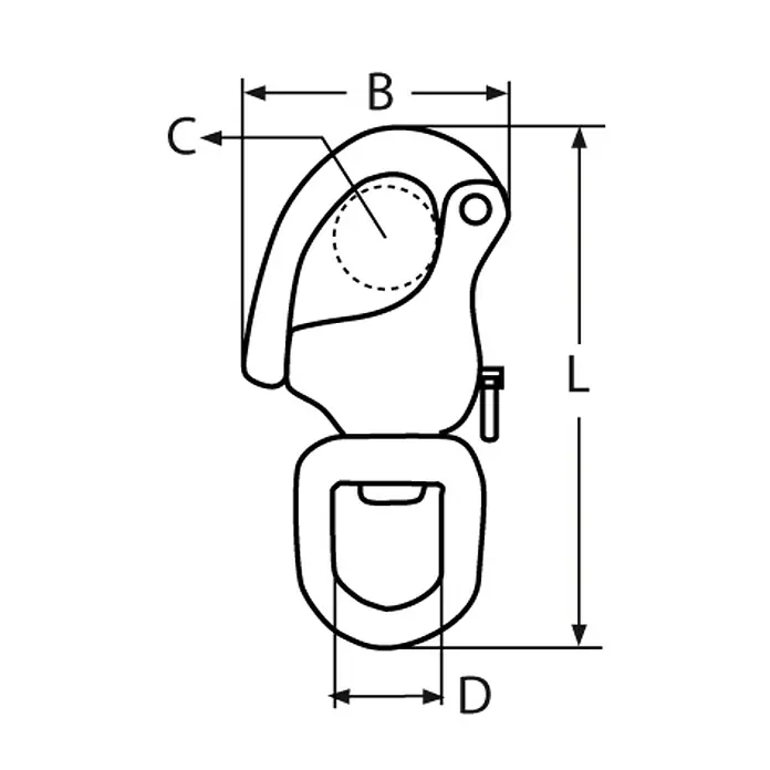 Marinetech Grillete giratorio BH82524128 - 128 mm, Acero inoxidable, A4