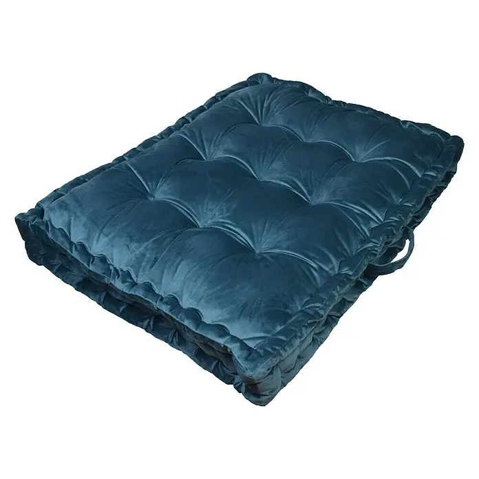 Cojín para asiento Velvet - Petróleo, 60 x 80 cm, 100% poliéster - Vista angular