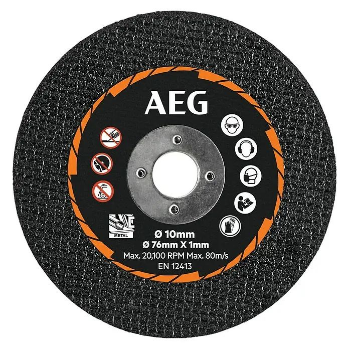 AEG Powertools Trennscheiben-Set AAKMMMC05 - 5 Stk., Passend für: AEG Powertools Akku-Trennschleifer BMMS18SBL - Ansicht von oben