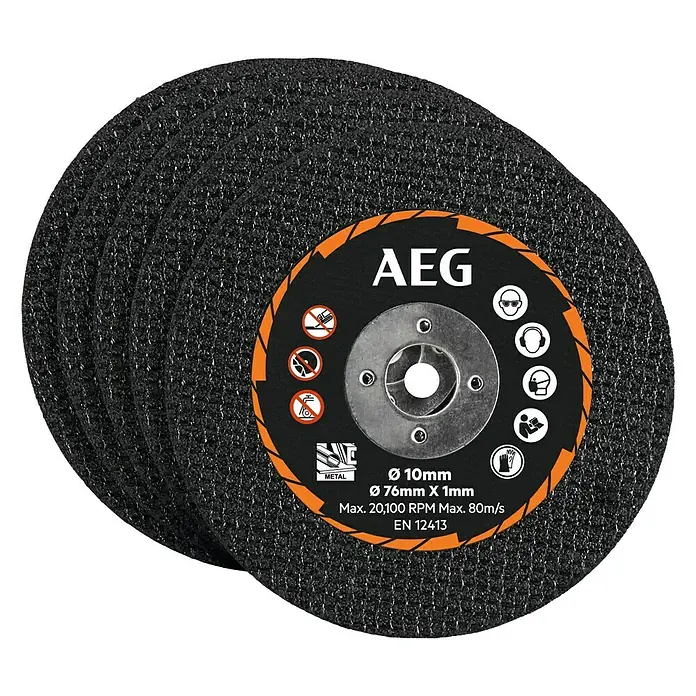 AEG Powertools Trennscheiben-Set AAKMMMC05 - 5 Stk., Passend für: AEG Powertools Akku-Trennschleifer BMMS18SBL - Ansicht von oben