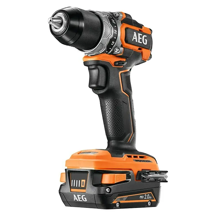 AEG Powertools Akku-Bohrschrauber BS18SBL-202C - 18 V, 2 Akkus, 2 Ah, Leerlaufdrehzahl: 0 U/min - 1.750 U/min - Diagonale Ansicht