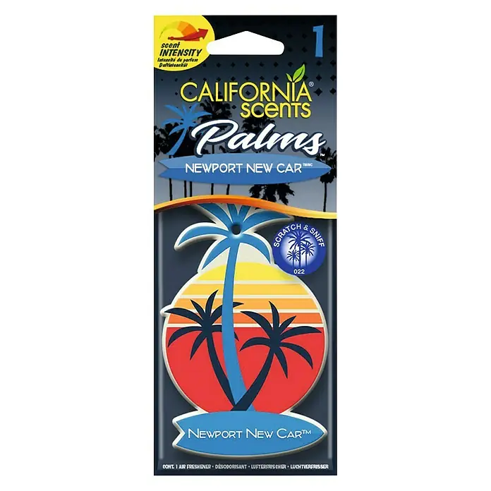 California Scents Lufterfrischer Palms Paper - Newport New Car - Ansicht von oben