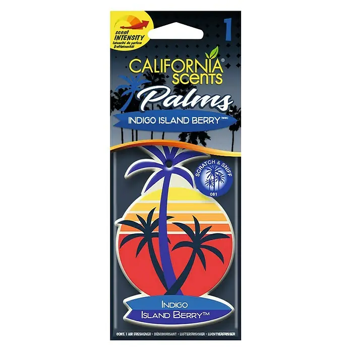 California Scents Lufterfrischer Palms Paper - Indigo Island Berry - Ansicht von oben