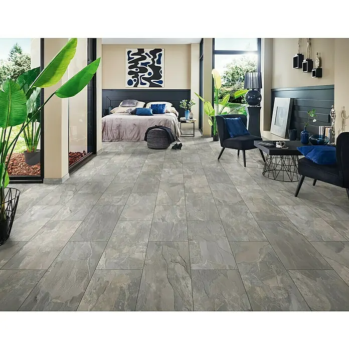 LOGOCLIC Podne obloge od tvrdog vinila Silver Lining - 600 x 295 x 5 mm, Izgled kamena - Živopisni prikaz