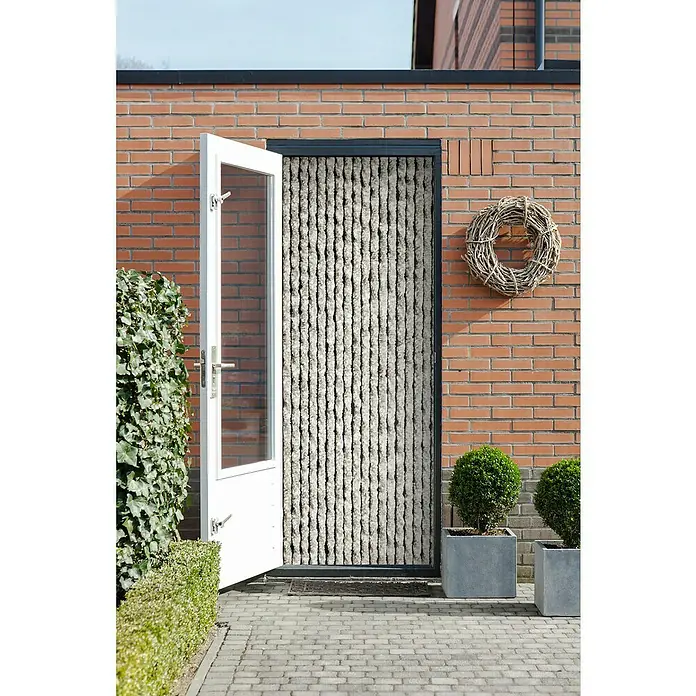 Türvorhang Martinique - Grau/Weiß, 93 x 230 cm - Stimmungsaufnahme