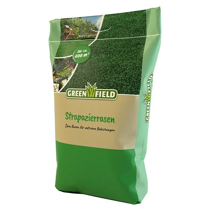 Greenfield Strapazierrasensamen - 10 kg, 400 m² - Diagonale Ansicht