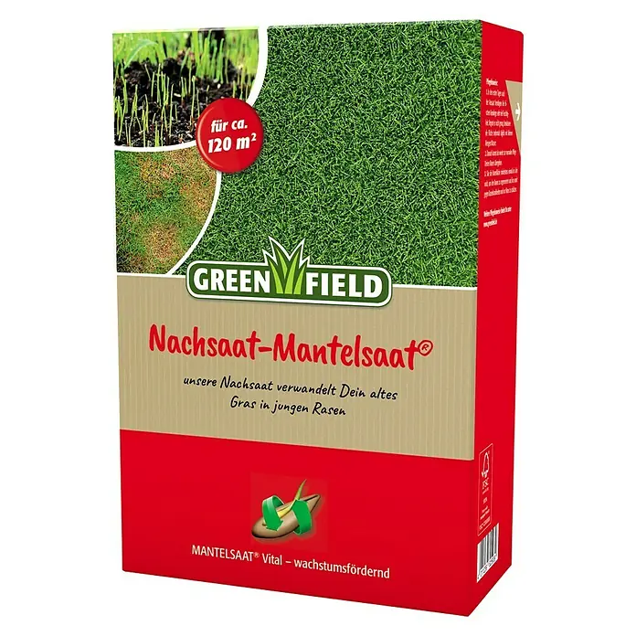Greenfield Nachsaat-Rasen Mantelsaat - 2 kg, 120 m² - Diagonale Ansicht