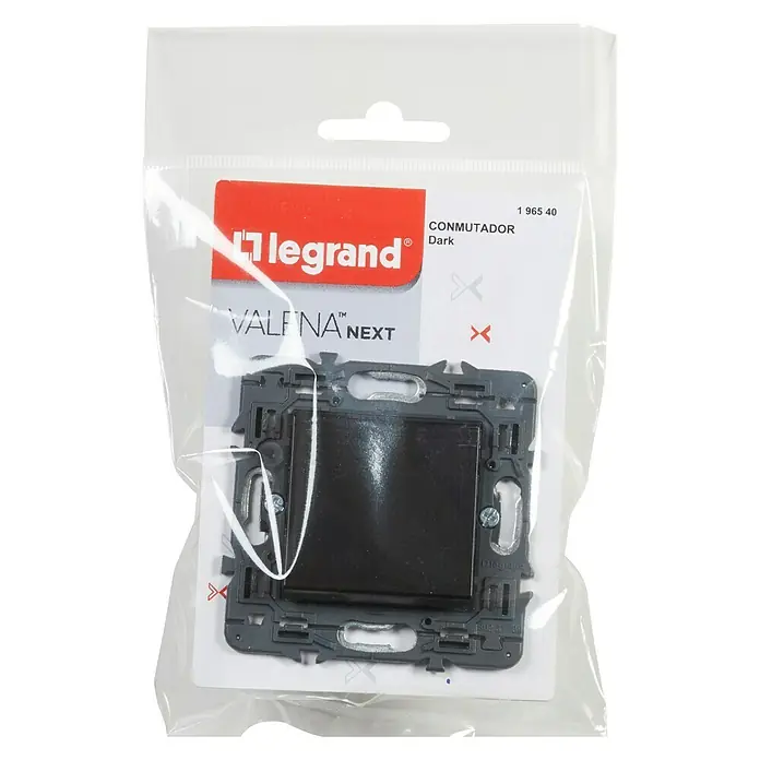 Legrand Valena Next Conmutador - Negro, Montaje en la pared, Plástico, 10 A - Vista descendente