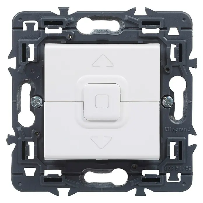 Legrand Valena Next Interruptor para persianas - En pared, Blanco - Vista frontal