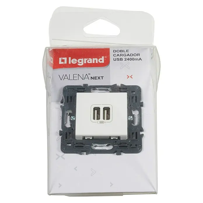 Legrand Valena Next Cargador USB - 2 conexiones, Blanco - Vista descendente