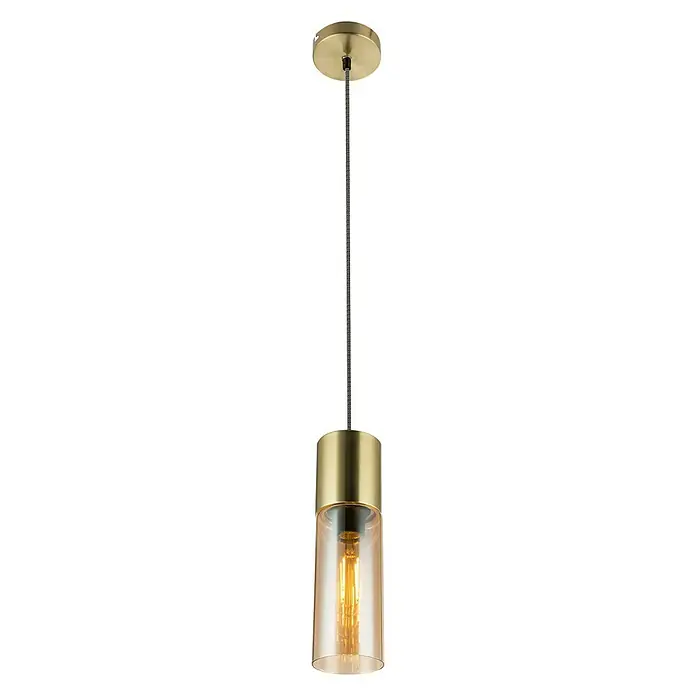 Globo Annika Lámpara colgante - 25 W, Ø x Al: 10,5 x 152,5 cm, Oro, E27 - Vista frontal