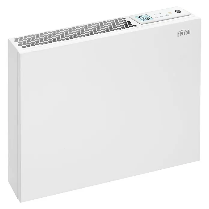 Ferroli Emisor térmico seco Napoli - 1.000 W, Blanco, 85 x 550 x 450 mm - Vista angular