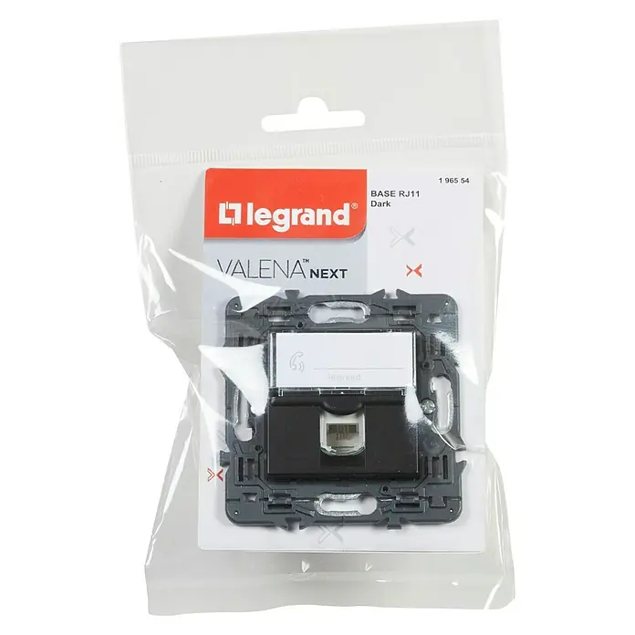 Legrand Valena Next Toma de teléfono RJ11 - Negro, Montaje en la pared - Vista descendente