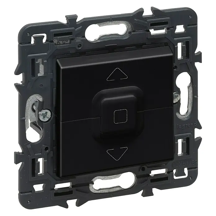 Legrand Valena Next Interruptor para persianas - En pared, Negro - Vista angular
